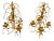 Late 20th Century Decorative Italian Gold Gilt Metal & Crystals Candle Stands MINT For Sale