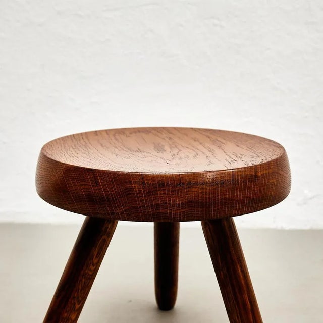 Mid-Century Modern Wood Tripod Stool by Le Corbusier, 1950s For Sale - Image 10 of 11