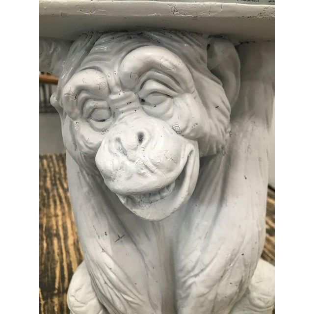 Boho Chic Vintage Plaster Monkey Table For Sale - Image 3 of 10