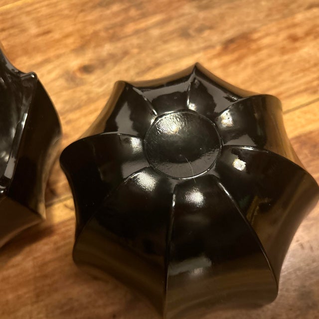Glass 1980s French Black Glass Bowls- Set of 2 Arcoroc For Sale - Image 7 of 11