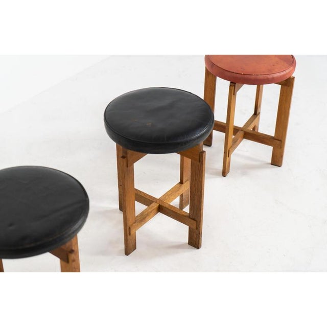 Wood Stools by Uno & Östen Kristiansson for Luxus Vittsjö For Sale - Image 7 of 14