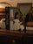 Antique White Vintage Hand Carved Striped Onyx Marble Fleur De Lis Bookends For Sale - Image 8 of 9