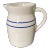 Vintage Striped Stoneware Pitcher For Sale