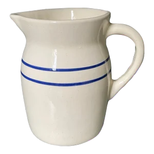 Vintage Striped Stoneware Pitcher