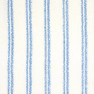 Schumacher Paloma Embroidery Fabric in Chambray For Sale