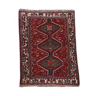 Vintage Oriental Rug Including Red and Gray Colors For Sale