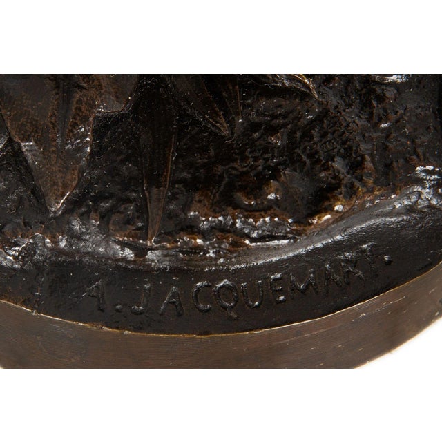 Rare French Bronze Sculpture Heron and Frog by Henri Alfred Jacquemart For Sale - Image 14 of 18