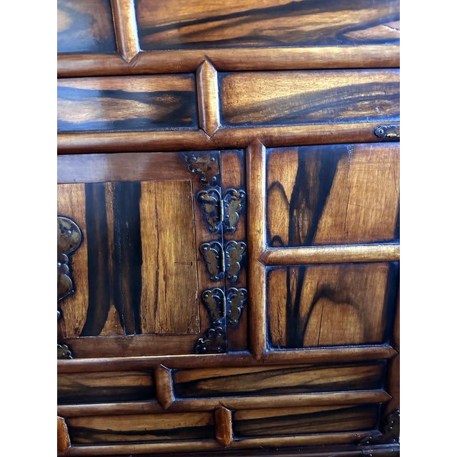 Antique Korean Two-Level Storage Chest Ich’ung Jang with Persimmon Panels For Sale - Image 4 of 12