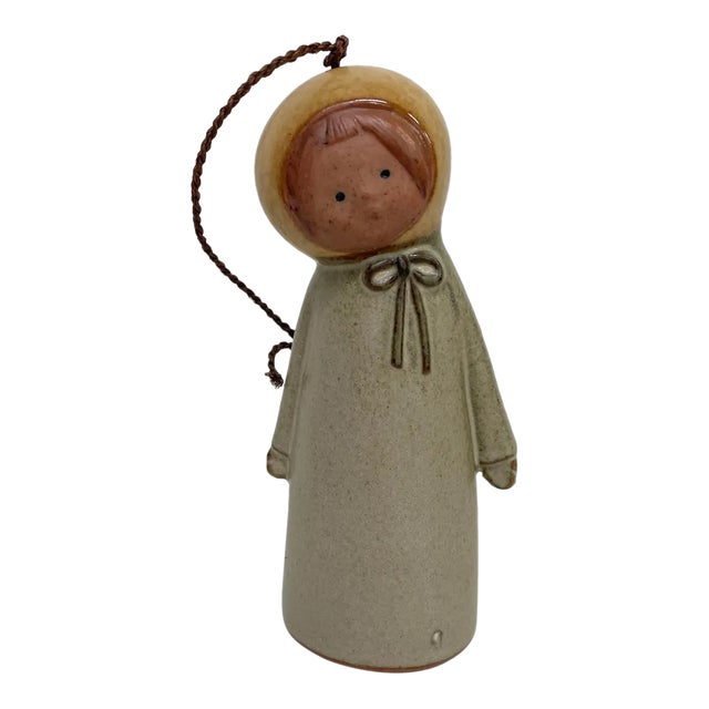Mid-Century Modern Scandinavian Hanging Doll Bell Hand Crafted Art Pottery For Sale