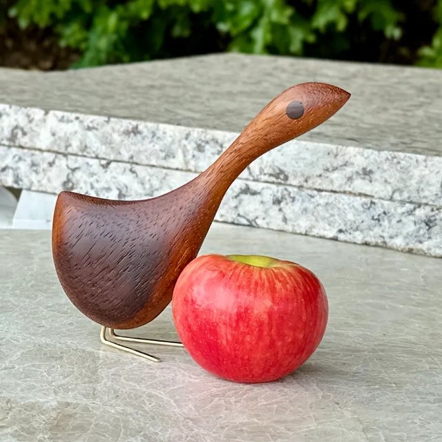 Teak Long Neck Bird Figurine, Mid Century Modern Style For Sale - Image 9 of 10