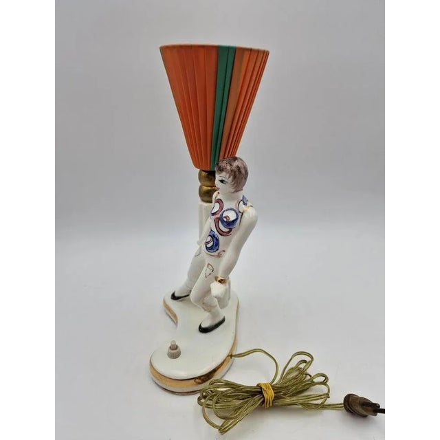 Polish Ceramic Bedside Lamp, 1950s, in Flawless conditions. Designed 1950 to 1959 European Plug (up to 250V).The wiring of...