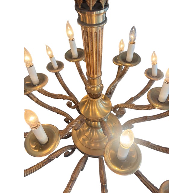 Late 20th Century Late 20th Century Mariner Spain Royal Heritage 18-Light Gilt Bronze French Style Chandelier For Sale - Image 5 of 7