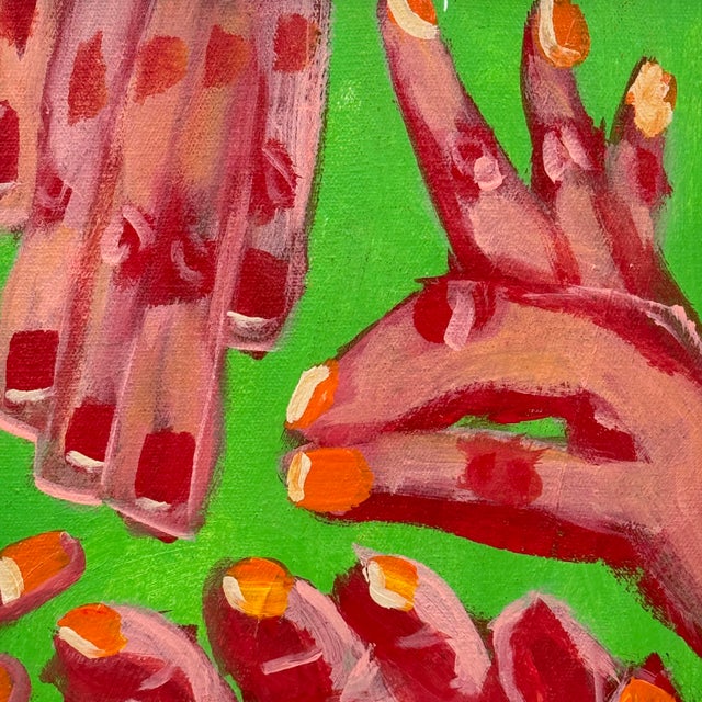 Contemporary Original Contemporary Hands Painting on Canvas by Valerie Zuñiga For Sale - Image 3 of 11