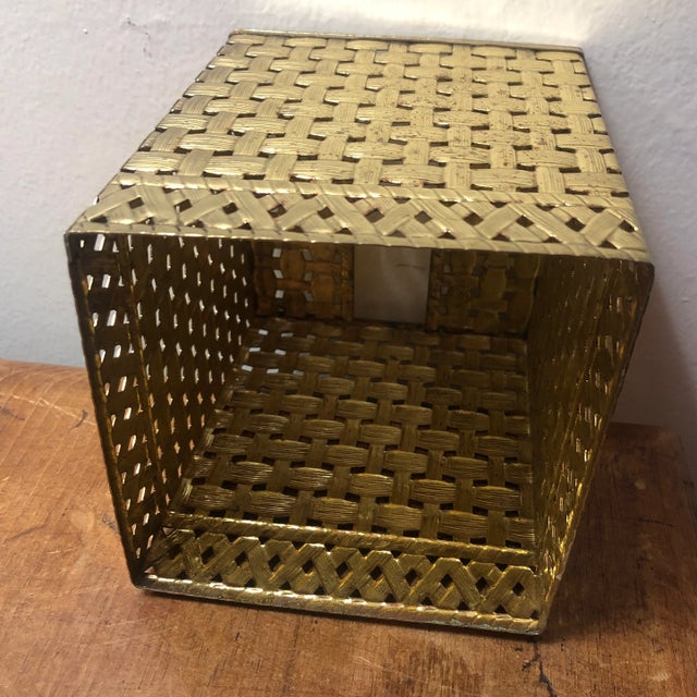 1980s Brass Square Tissue Cover For Sale - Image 5 of 8