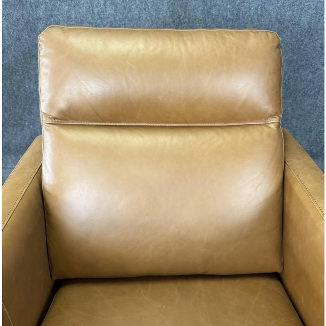 West Elm Harris Leather Power Recliner in Nut Saddle Leather For Sale - Image 10 of 18