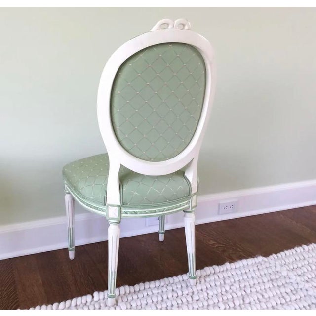 Julia Gray Hand-Painted Side Chair in Celadon Green For Sale - Image 4 of 5