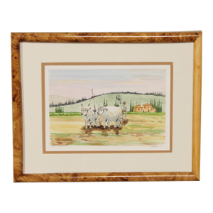 Lorenzo Castaneda Framed Watercolor, 'Old Tuscany'