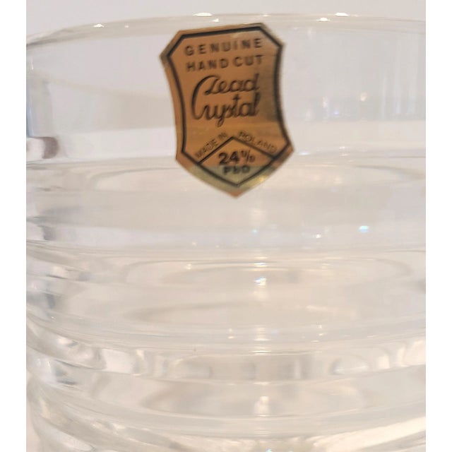 Mid-Century Modern Mid 20th Century 24% Polish Lead Crystal Flower Vases - a Pair For Sale - Image 3 of 8