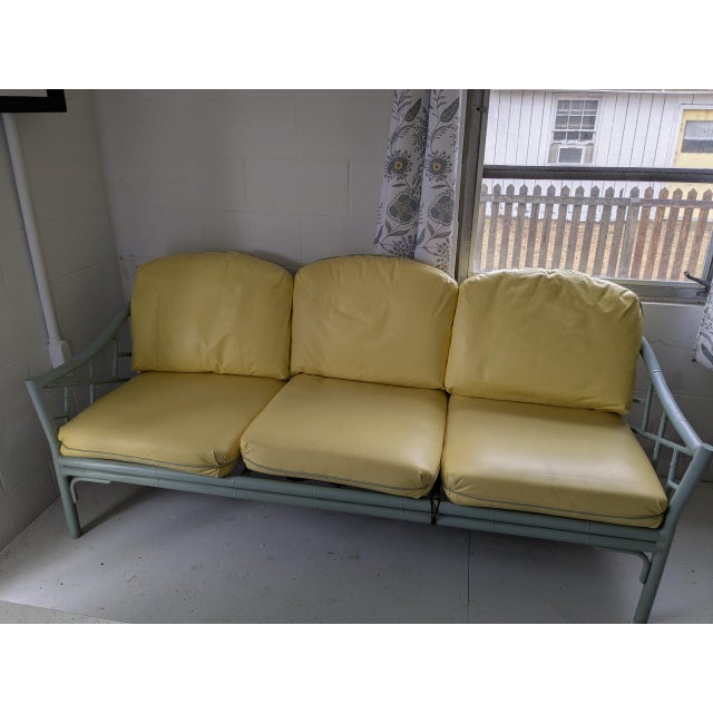Mid-Century Modern Vintage Mid-Century Faux Bamboo Meadowcraft Patio Furniture Set, 3 Pieces For Sale - Image 3 of 18