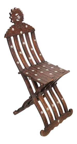Middle Eastern 19th Century Egyptian Folding Moorish Chair