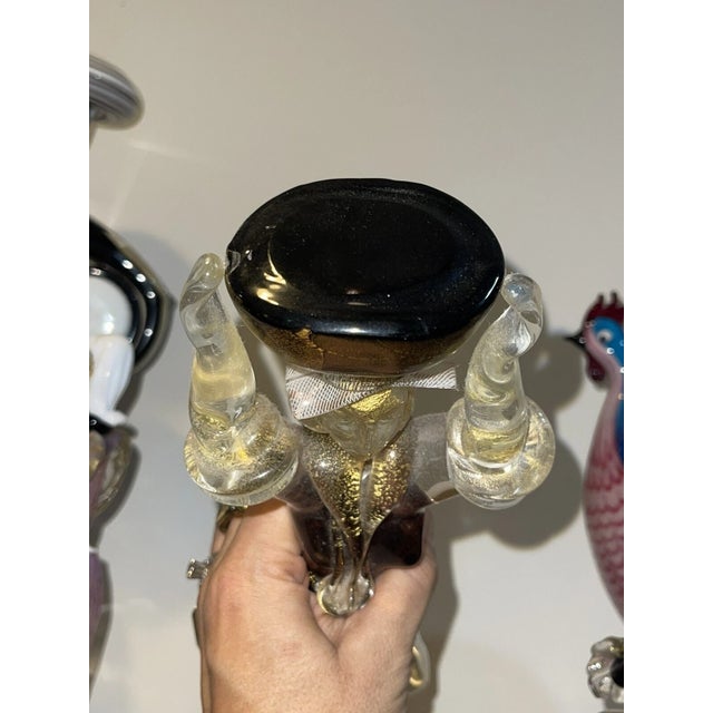 Transparent Salviati Murano Glass Sculpture – Folk Girl With Basket, Aventurine & Latticino, 1960s For Sale - Image 8 of 11