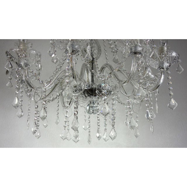 Mid-Century Modern Glass Crystal Chandelier from Unbekannt, 1990s For Sale - Image 3 of 7