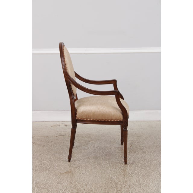 1990s Pair of Cr Laine French Louis XVI Open Arm Chairs For Sale - Image 5 of 16