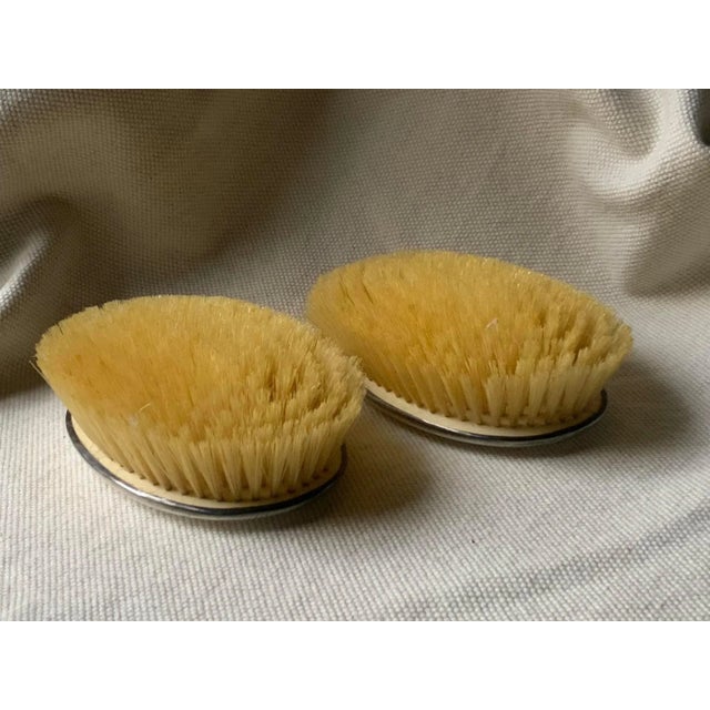 Metal Pair of American Sterling Silver Monogrammed Clothes Brushes - Gentleman's Elegance For Sale - Image 7 of 12
