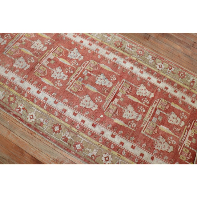 Soft Red Antique Turkish Melas Early 20th Century Runner - 3'5" x 13' For Sale In New York - Image 6 of 18