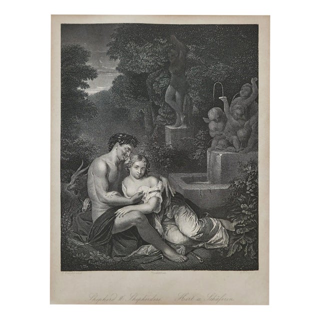 After Eglon van der Neer, Shepherd & Shepherdess, 19th Century, Copper Engraving For Sale