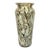 Vintage Murano Style Hand Blown Cream Brown Art Glass Vase For Sale