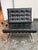 Mies Van der Rohe Alphaville Design Exposition Barcelona Style Lounge Chairs + Ottoman, Set of Three For Sale - Image 4 of 12