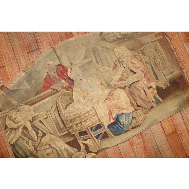 French Provincial 18th Century Tapestry Fragment For Sale - Image 3 of 8