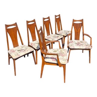 Vintage Broyhill Brasilia Style Dining Chairs Six Set Mid Century Modern Design For Sale