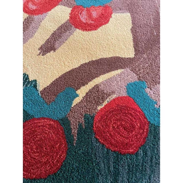 Tisca Tiara Apfel Baum Hand-Tufted Wool Rug by Frédéric, France, 1980s For Sale - Image 3 of 13