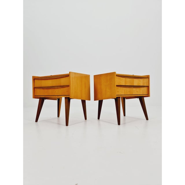 German Mid century nightstands/ bedside tables BY WK Möbel , 1960s It is in good vintage condition, however, as with all...