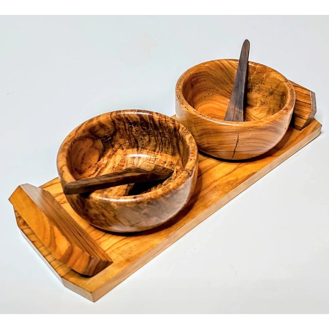 Brown Burled Olive Serving Set- 5 Pieces For Sale - Image 8 of 8