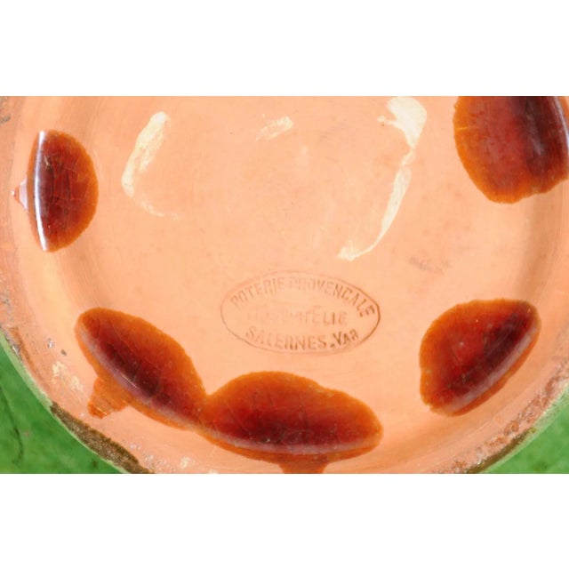 French Provincial 1850s Green Glazed Hors d'Œuvres Dish with Scalloped Edges For Sale - Image 12 of 13