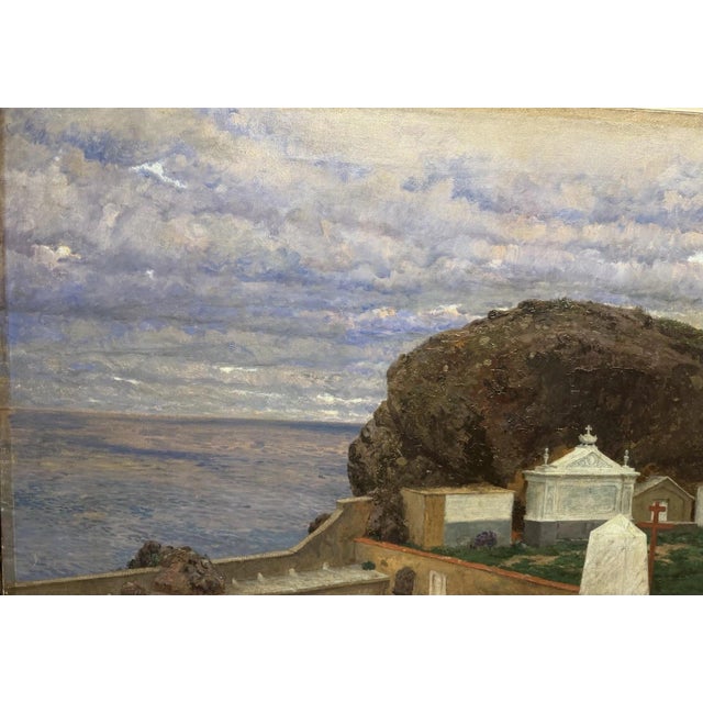 Hans Richard von Volkmann, Campo Santo, 1895, Oil Painting on Canvas For Sale - Image 12 of 13