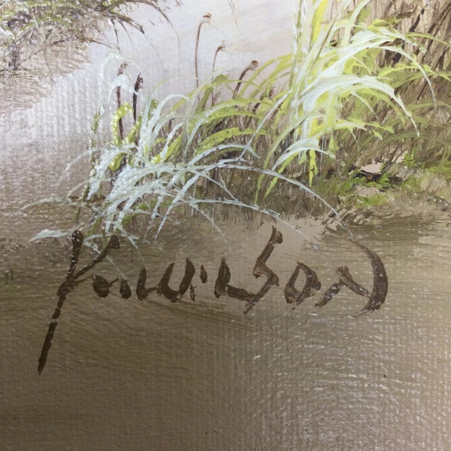 Original Artisan Signed Seascape Oil Painting on Canvas For Sale - Image 10 of 11