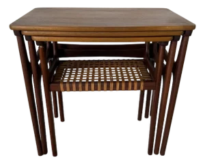 Mid-Century Danish Modern Teak Nesting Tables by Erling Torvits for Heltborg Møbler – Set of 3