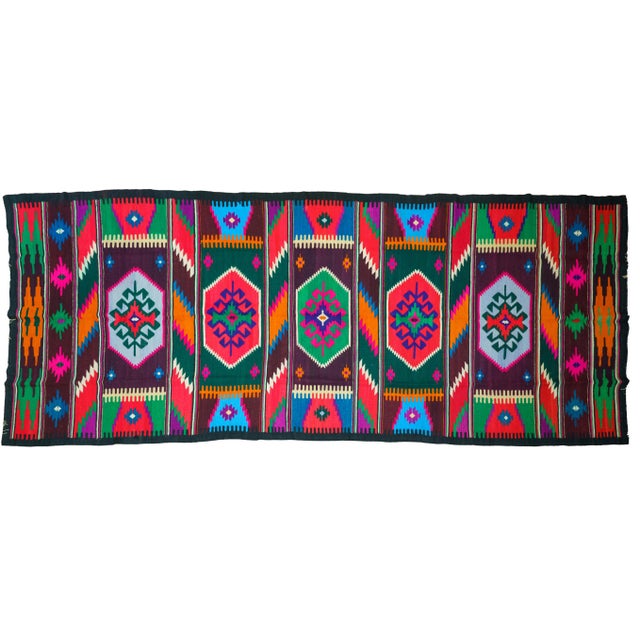 Vintage Eastern European Handwoven Wool Flatweave Runner Rug, 1970s For Sale - Image 10 of 10