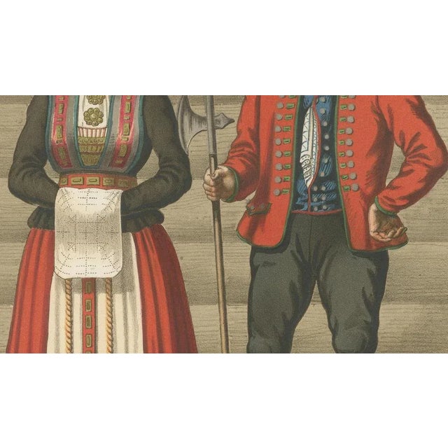 Winckelmann and Sonner, Norwegian Bride and Groom in Hardanger Costumes, 1860s, Paper For Sale - Image 4 of 10