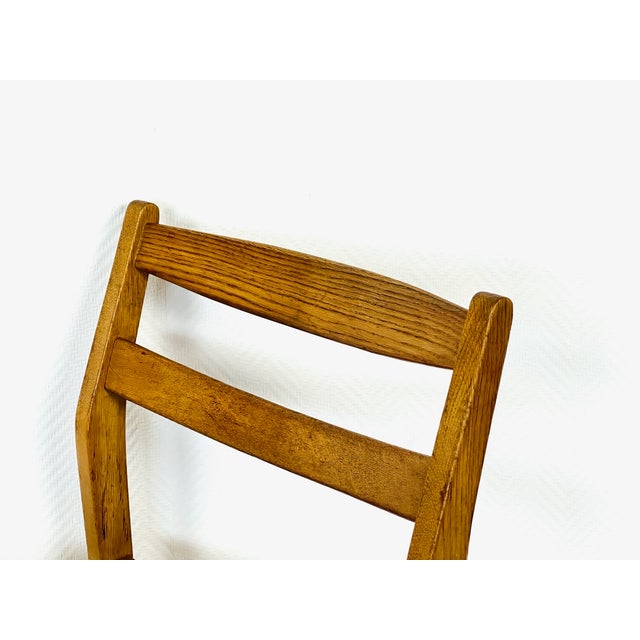 Vintage Dining Chairs in Oak and Blue Fabric, 1960s, Set of 6 For Sale - Image 11 of 16