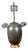 Midcentury English Verdigris Bronze Two-Light Table Lamp with Horse Heads For Sale