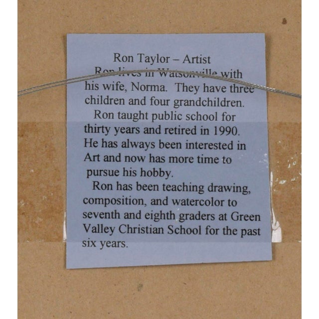 Early 21st Century Japanese Iris Still Life - Watercolor and Ink on Paper by Ron Taylor For Sale - Image 5 of 5