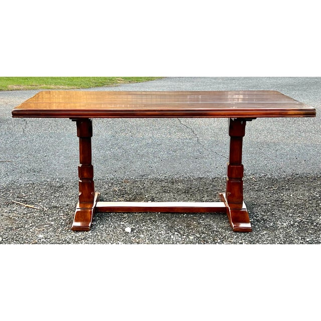 Rustic European Abc Carpet & Home Rustic European Trestle Dining Table For Sale - Image 3 of 11