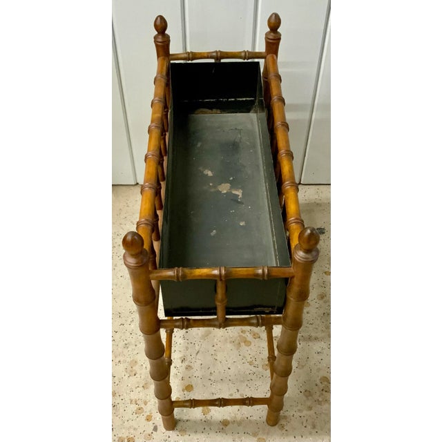 Mid 20th Century Vintage Faux-Bamboo Planter With Tin Lining For Sale - Image 5 of 8
