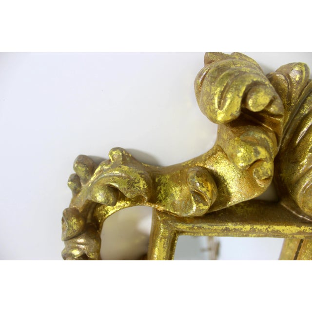Ornamental & Decorative Materials Vintage Italian Gilded Rococo Mirror, Gold Gilt Ornate Wall Mirror, Two Available For Sale - Image 7 of 11