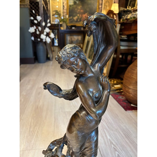 Mid 19th Century Hippolyte François Moreau “Crépuscule” Patinated Bronze Sculpture, Ca. 1857 [Jb] For Sale - Image 5 of 7